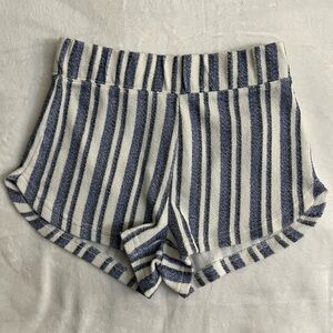 Roxy Navy and White Striped Athletic Shorts